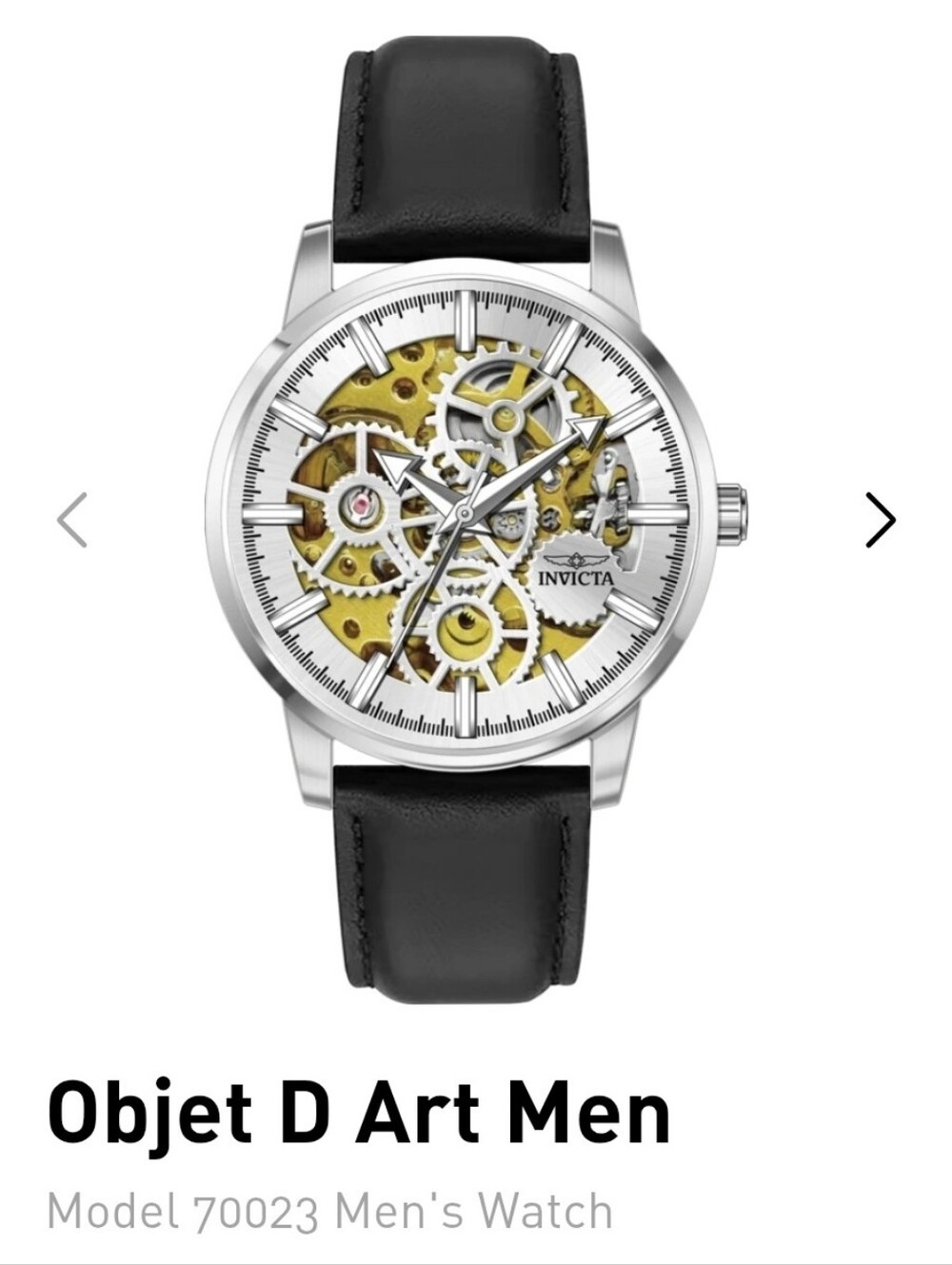 Invicta Objet D Art Automatic Skeleton 45mm Watch Model #70023